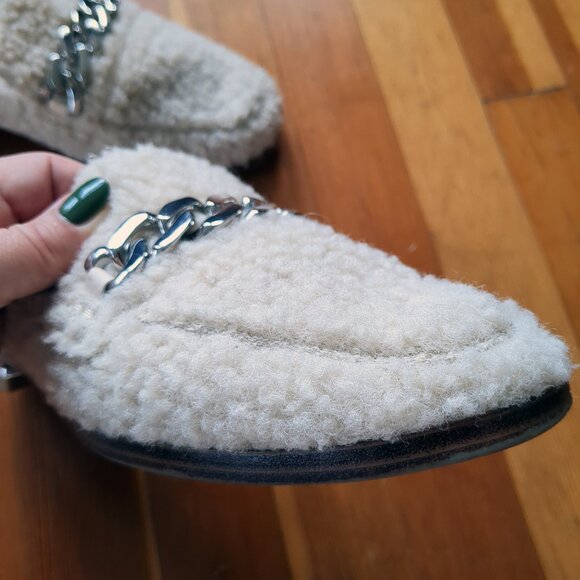 Dolce Vita Cream Loafers with Silver Chain - Picture 11 of 13